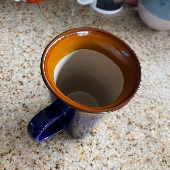 Royal Norfolk Coffee Cup Mug Blue and Brown Square Shape 14 oz Stoneware - Picture 7 of 7